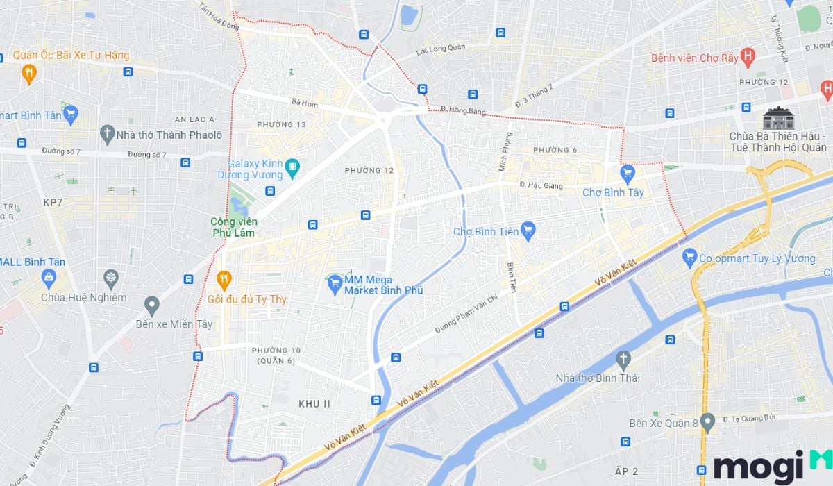 Bản đồ vị trí thuê nhà quận 6