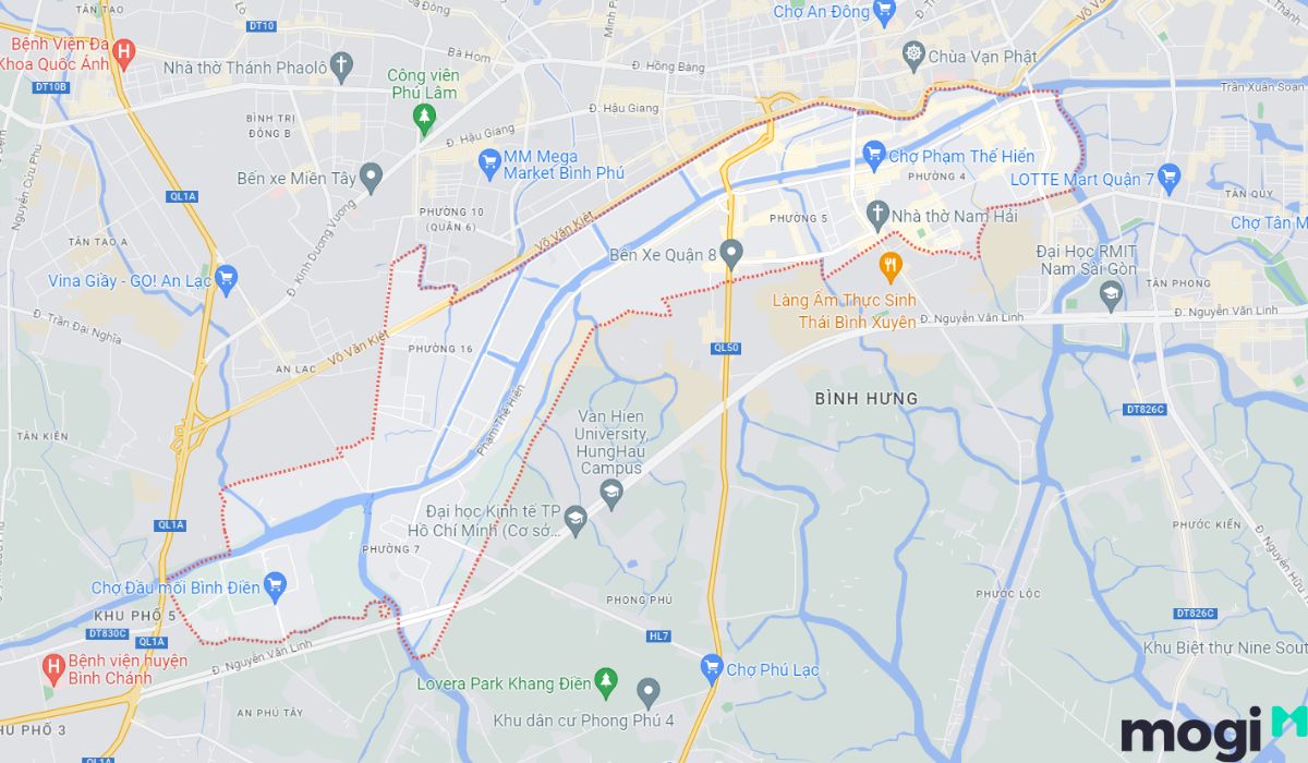 Bản đồ địa lý Quận 8