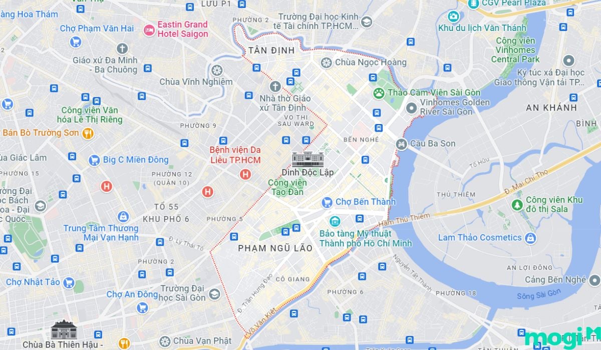 Vị trí trên bản đồ của Quận 1