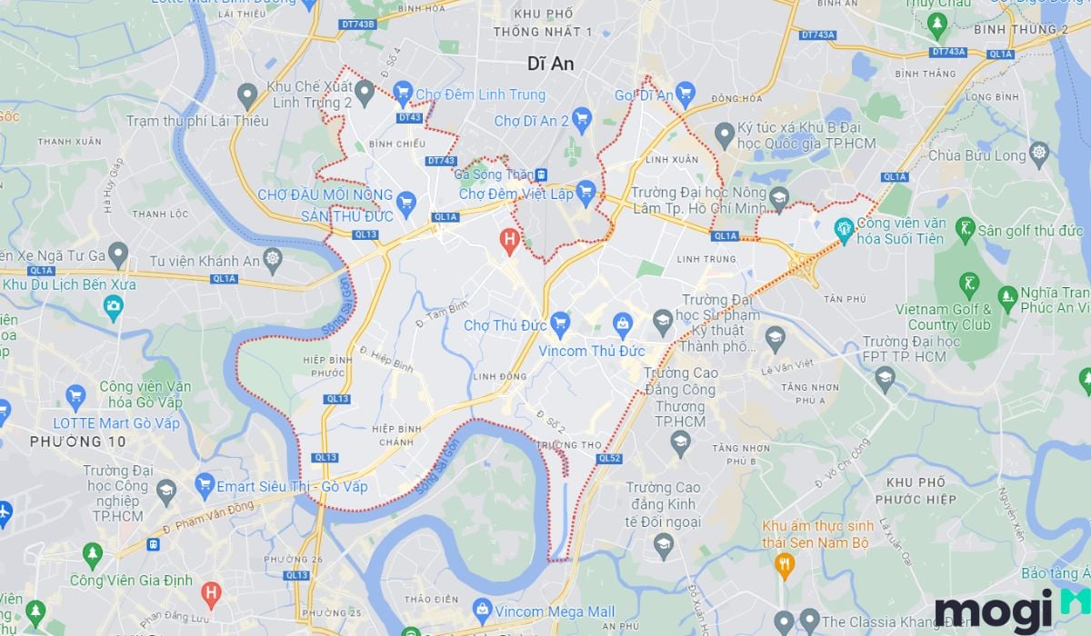 Bản đồ địa lý Quận Thủ Đức