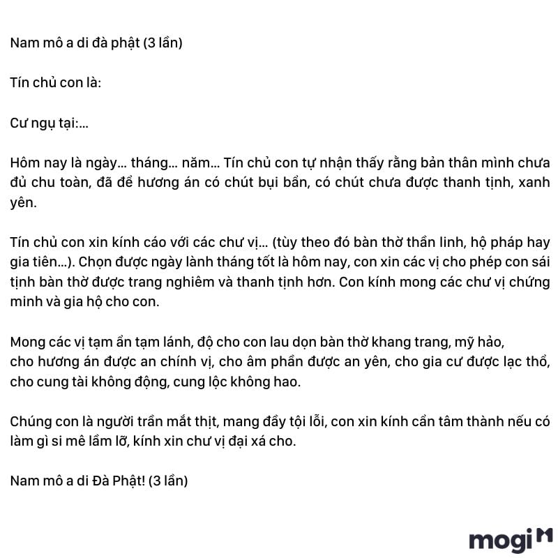 Văn khấn bao sái bàn thờ trước khi rút chân nhang