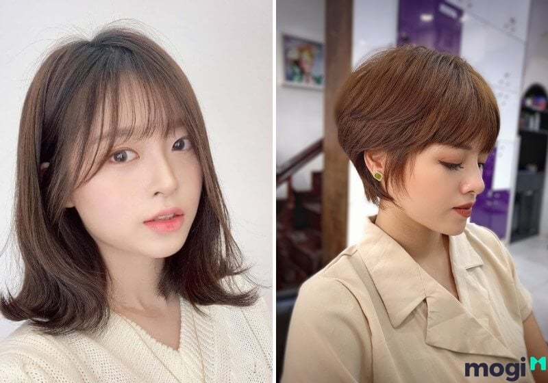Kiểu tóc dành cho người mặt dài trán ngắn.