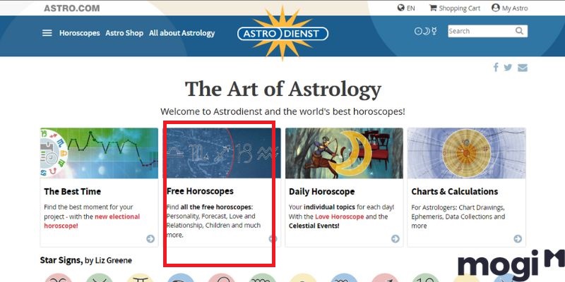 Sử dụng Astro để xem cung mọc chính xác