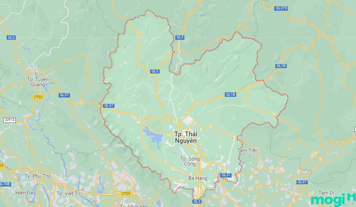vị trí địa lý thái nguyên