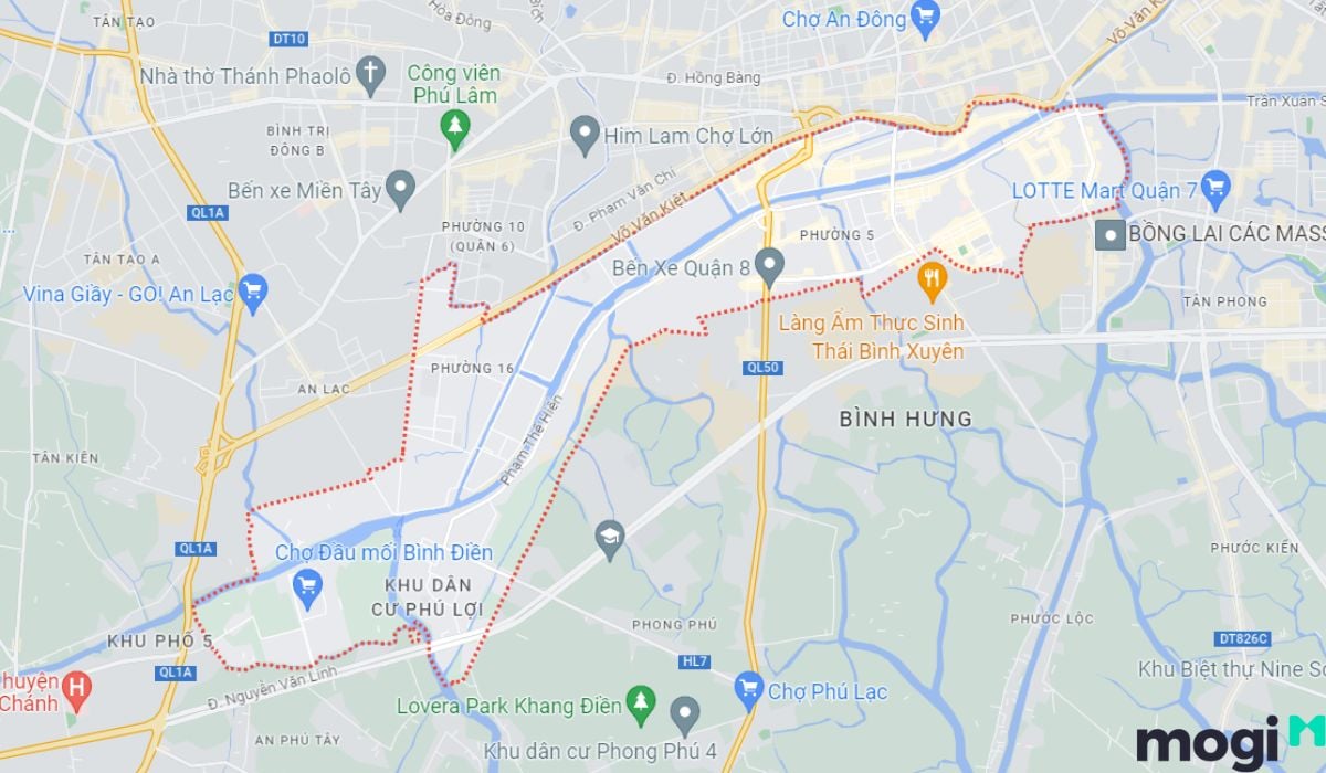 Vị trí địa lý Quận 8