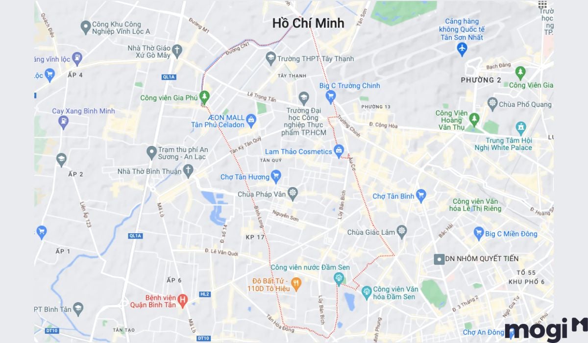 Đơn vị hành chính và diện tích tân phú