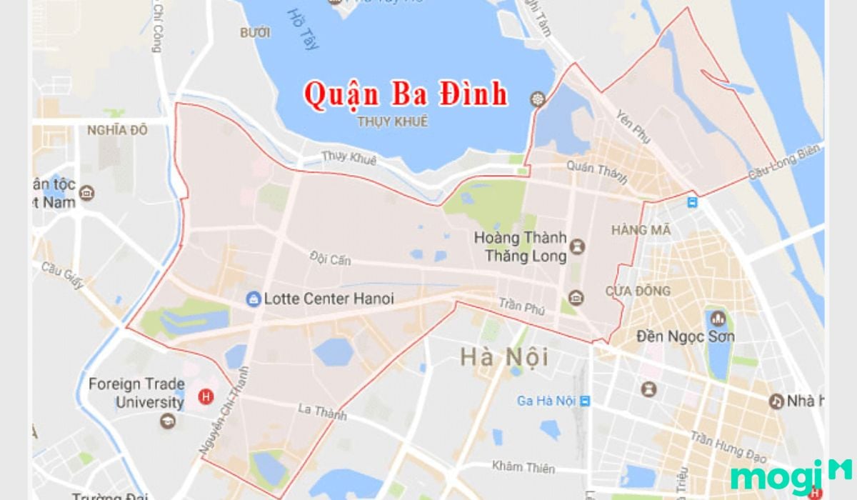 Vị trí địa lý Quận Ba Đình