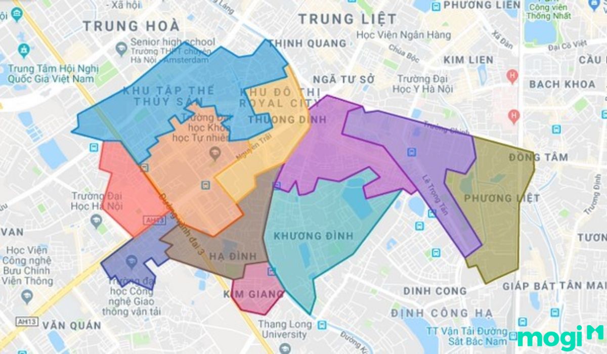 Vị trí địa lý Quận Thanh Xuân