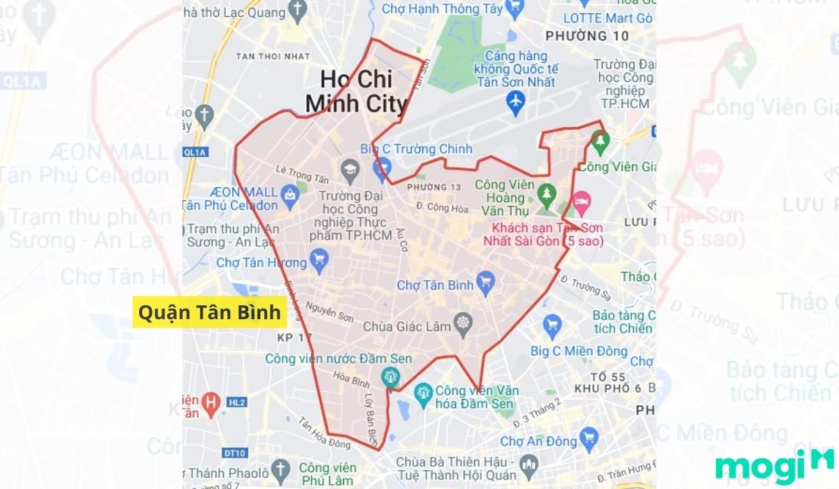 Vị trí địa lý Quận Tân Bình