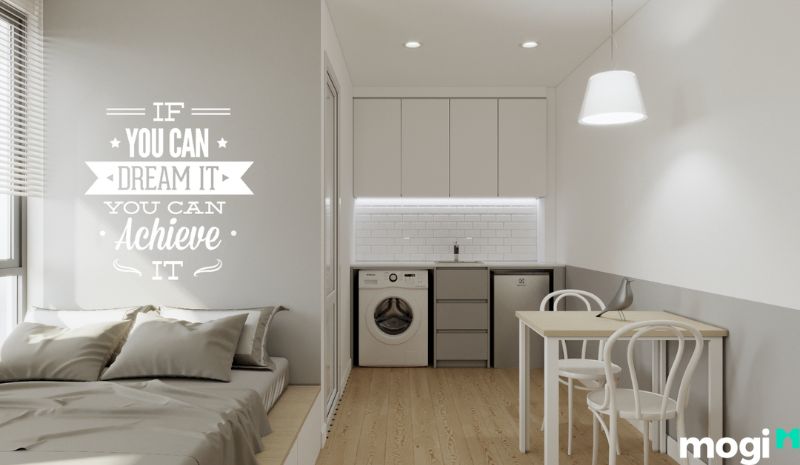 Mẫu 3: Thiết kế phòng trọ 16m2 không gác