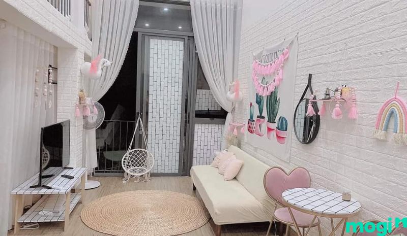 Thiết kế phòng trọ 16m2 bằng cách sử dụng giấy dán tường