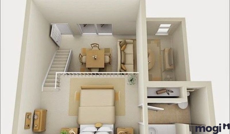 Thiết kế phòng trọ 16m2