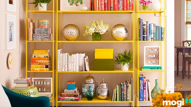 Cách xếp sách đẹp đơn giản