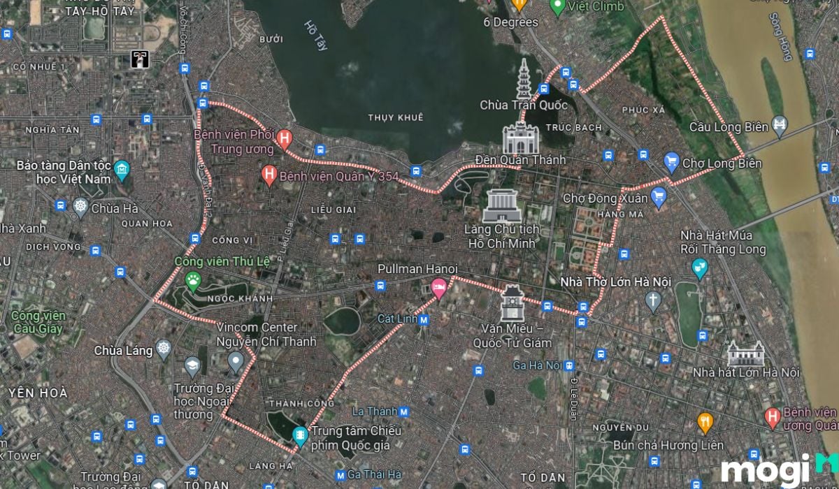 Vị trí địa lý Quận Ba Đình