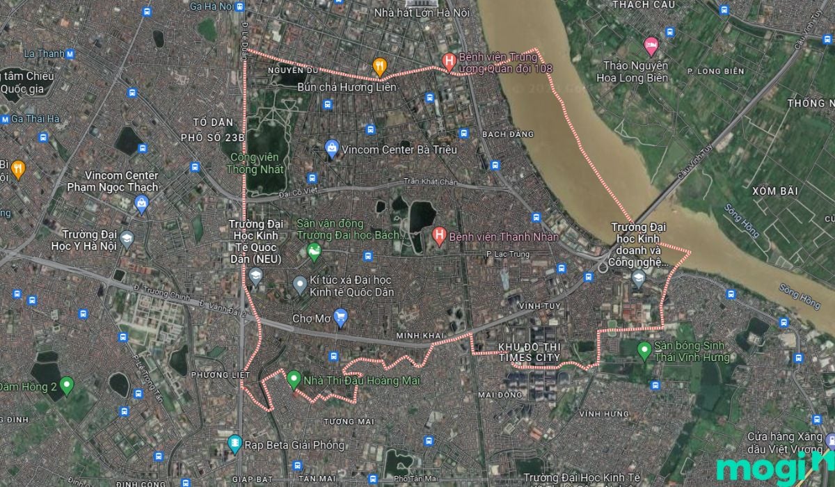 Vị trí quận Hai Bà Trưng
