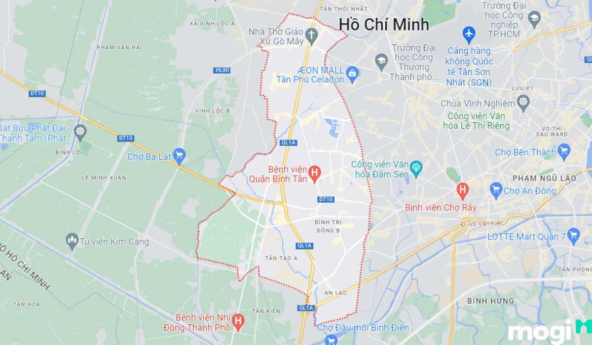 Vị trí quận Bình Tân