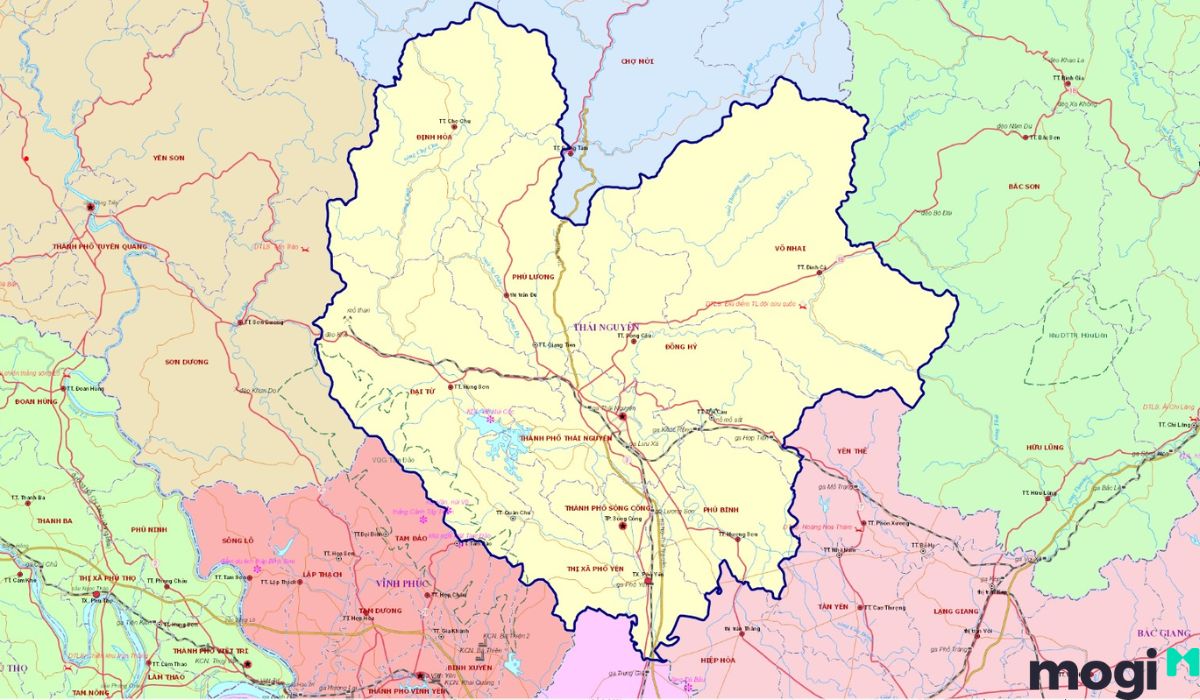 vị trí Thái Nguyên