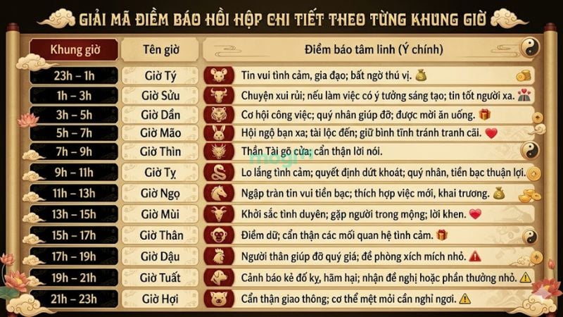 Điềm báo tâm linh hồi hộp theo 12 khung giờ