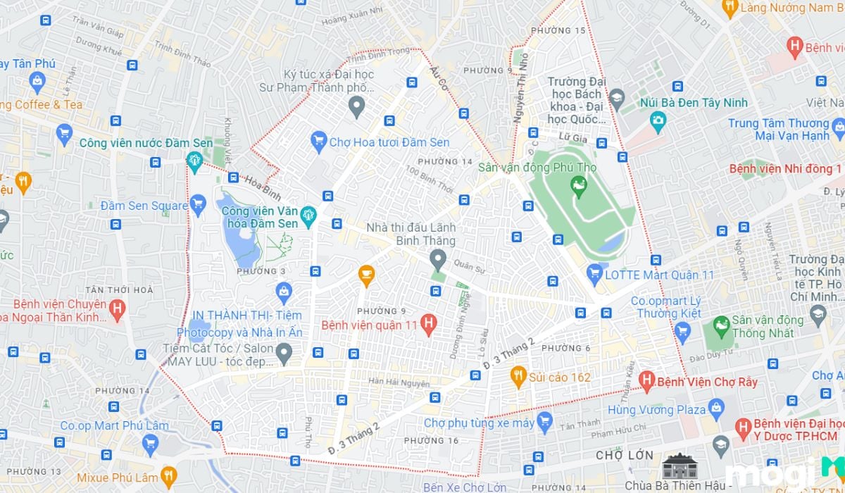 Vị trí cho thuê nhà hẻm quận 11