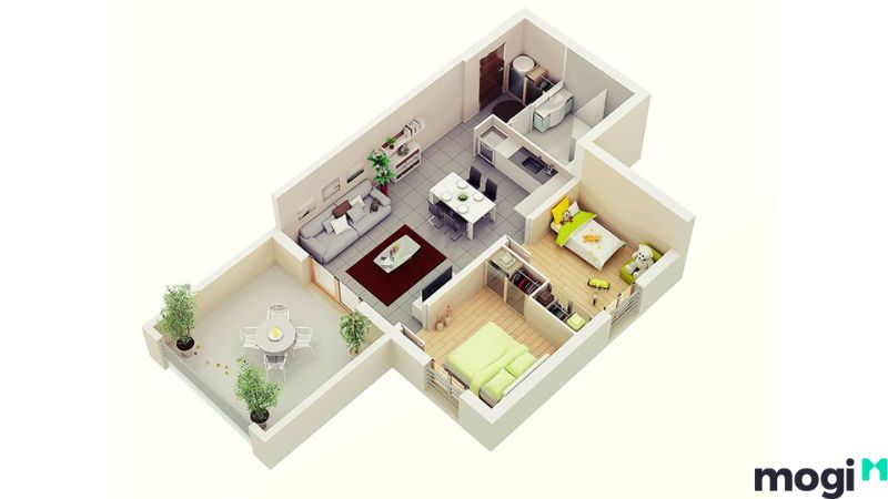 chi phí xây nhà cấp 4 2 phòng ngủ