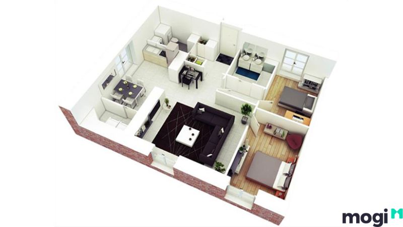chi phí xây nhà cấp 4 2 phòng ngủ