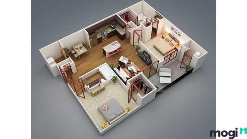 chi phí xây nhà cấp 4 2 phòng ngủ