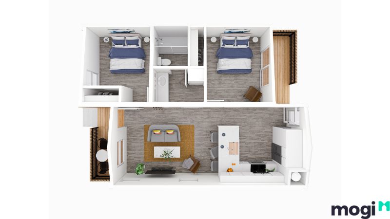 chi phí xây nhà cấp 4 2 phòng ngủ