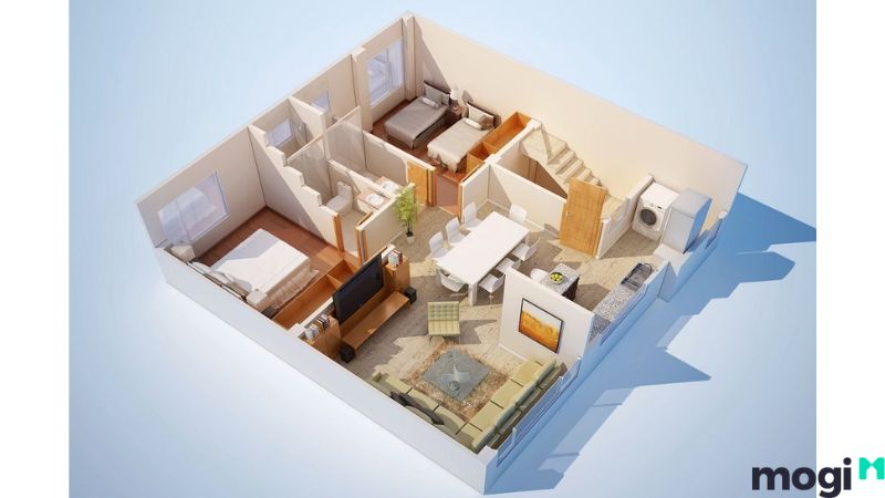 chi phí xây nhà cấp 4 2 phòng ngủ