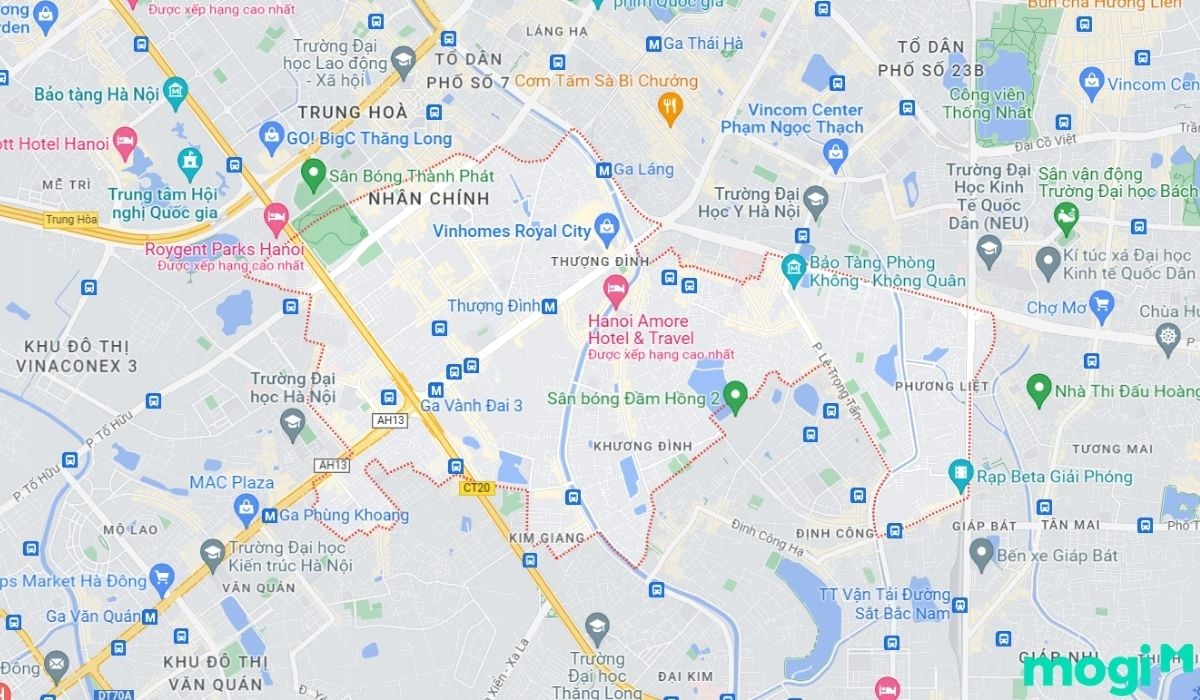 Vị trí thuê mặt bằng thanh xuân