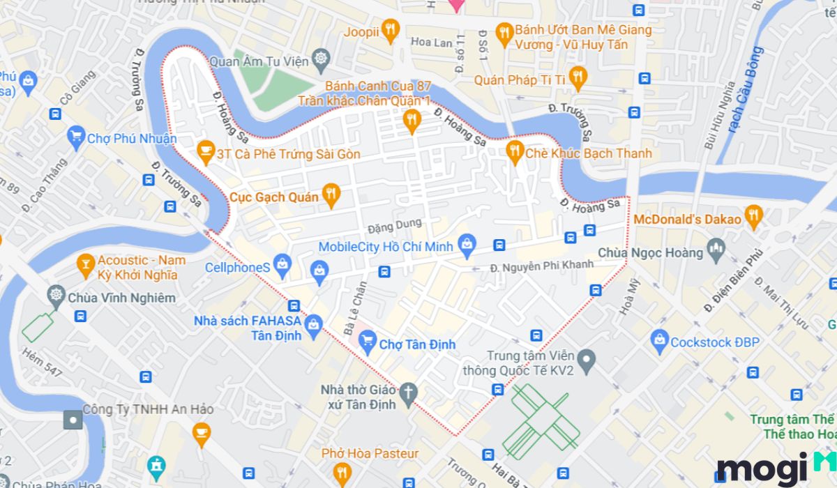 Vị trí thuê mặt bằng tân định
