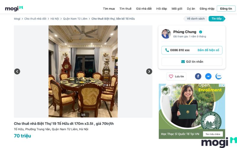 mẫu tin đăng có hình ảnh tại mogi