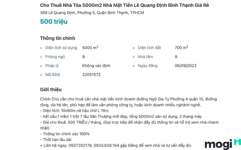 tin đăng cho thuê nhà tại mogi