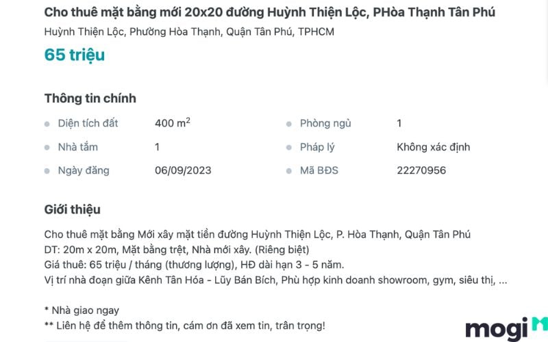 mẫu nội dung tin đăng cho thuê nhà