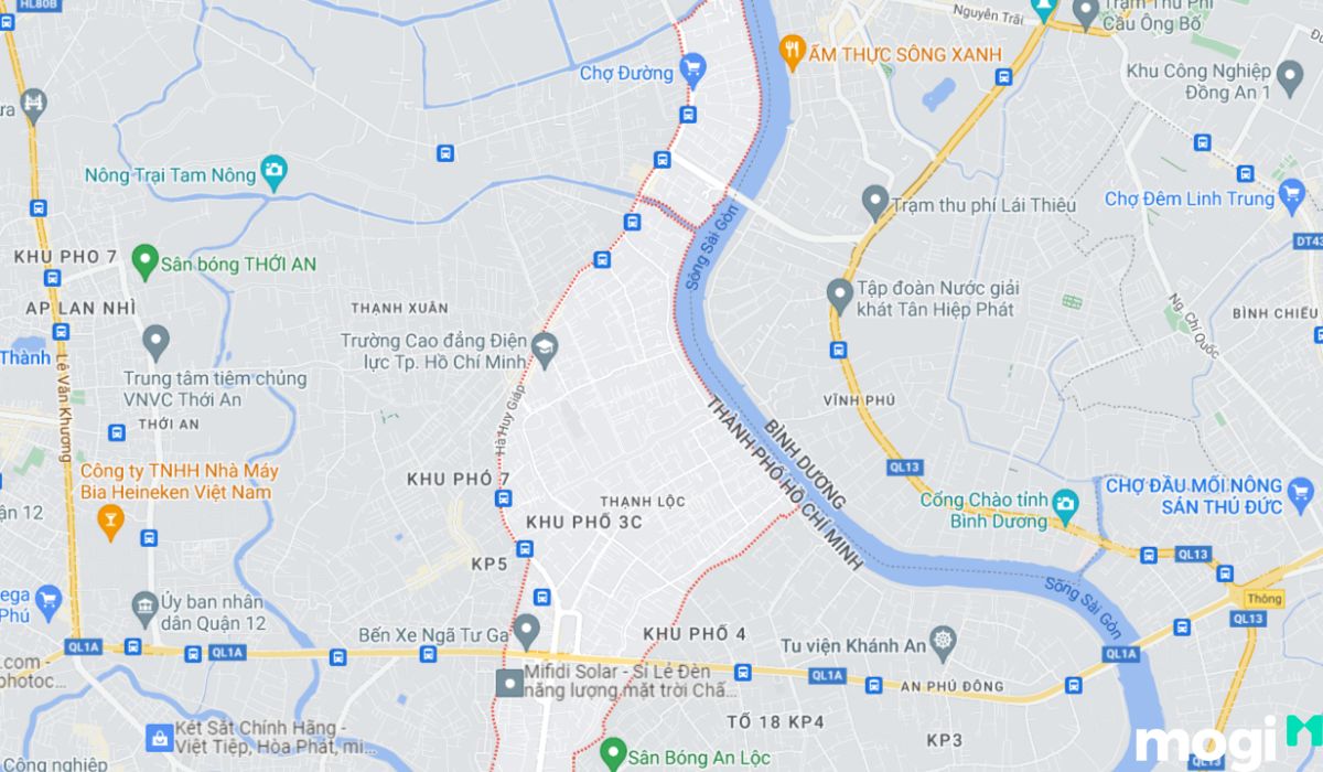 Vị trí phường Thạnh Lộc