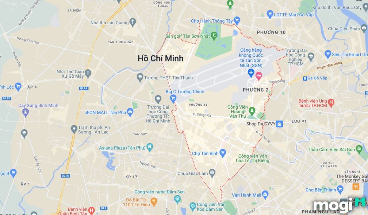 Vị trí địa lý quận Tân Bình