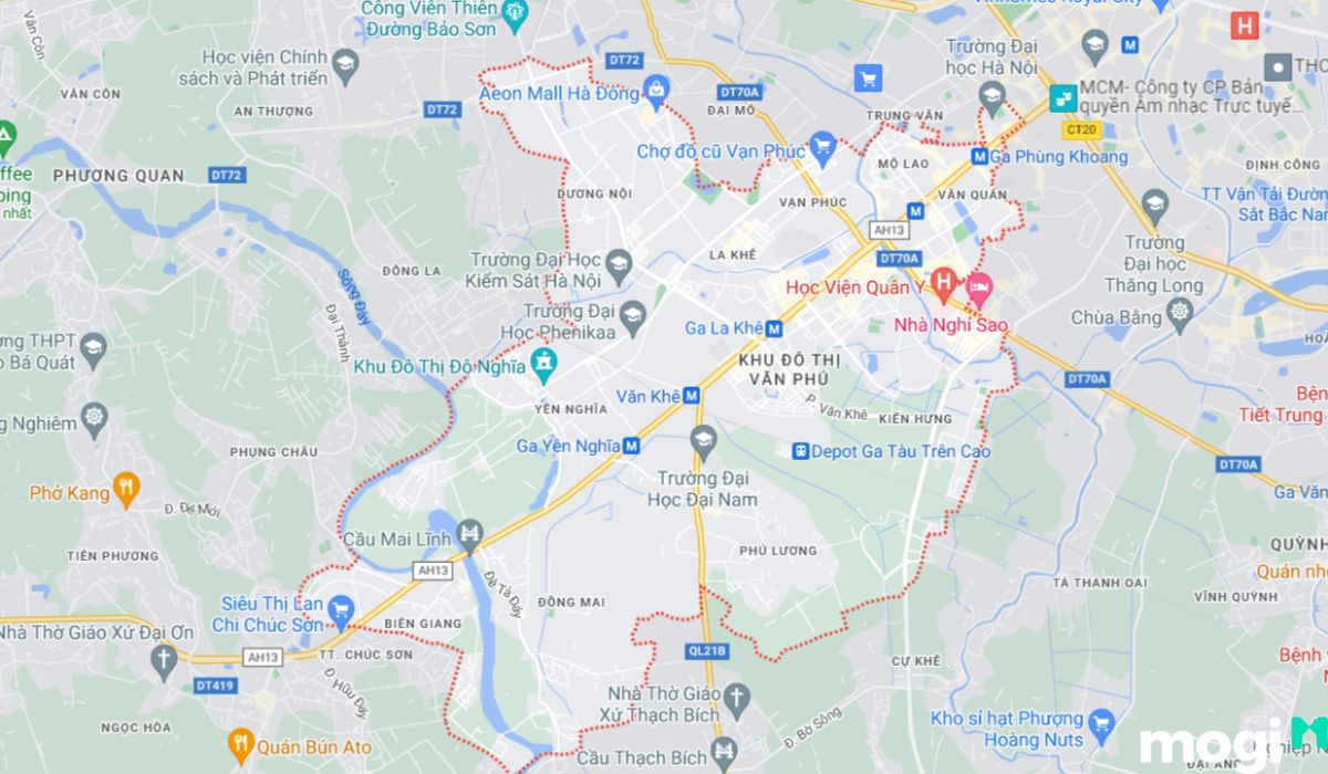 Vị trí địa lý quận Hà Đông