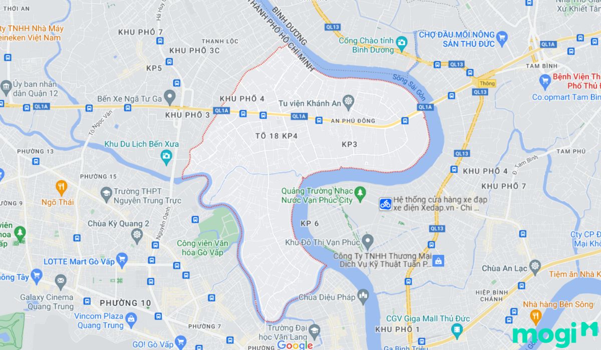 Vị trí địa lý phường An Phú Đông