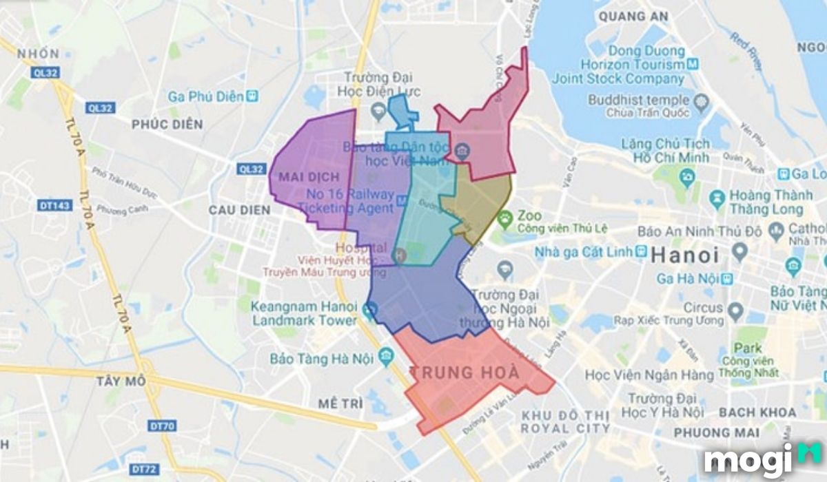Vị trí địa lí quận Cầu Giấy