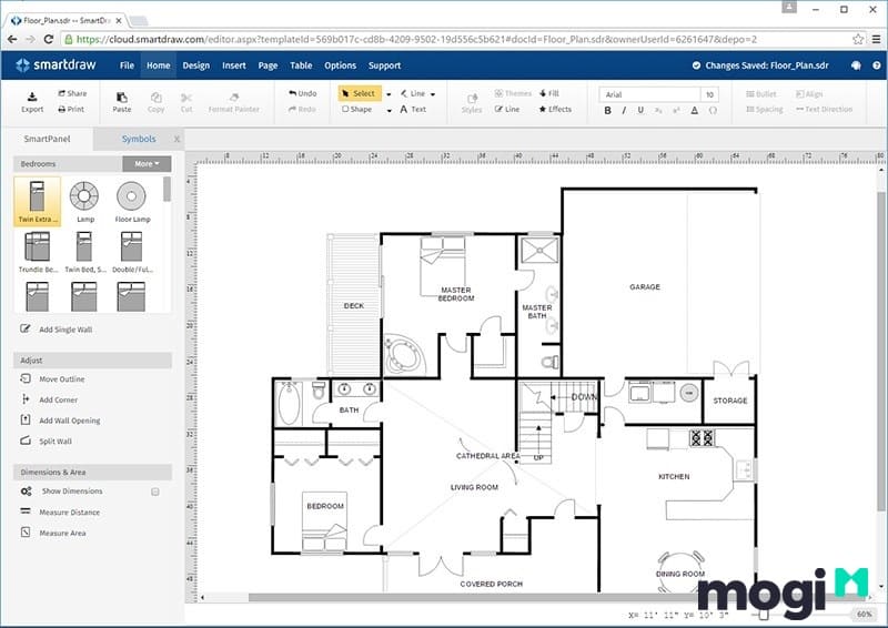 Phần mềm thiết kế nội thất online SmartDraw
