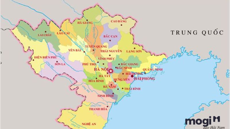 Bản đồ vị trí các tỉnh miền Bắc