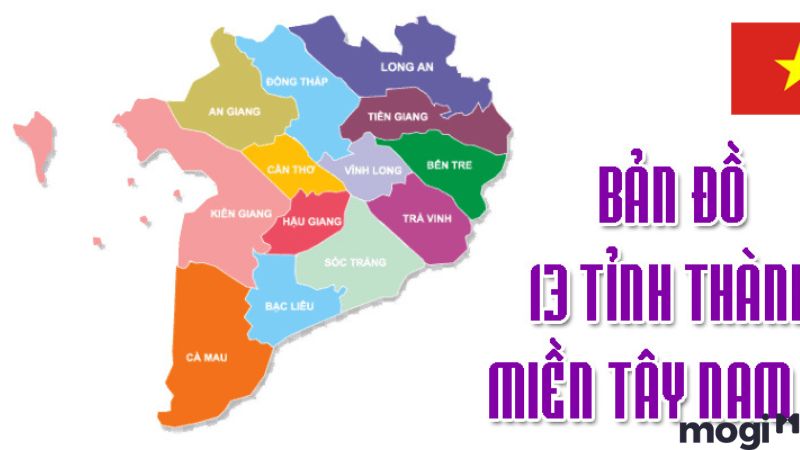 Bản đồ các tỉnh miền tây nam bộ