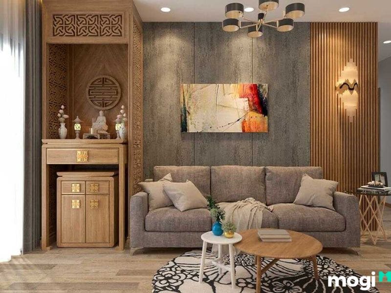 thiết kế bàn thờ chung cư