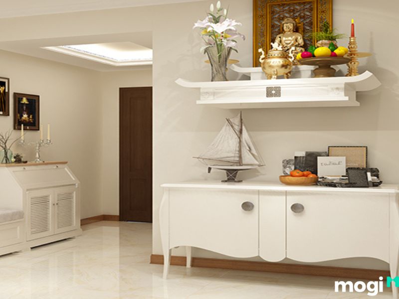 Mẫu bàn thờ chung cư treo tường