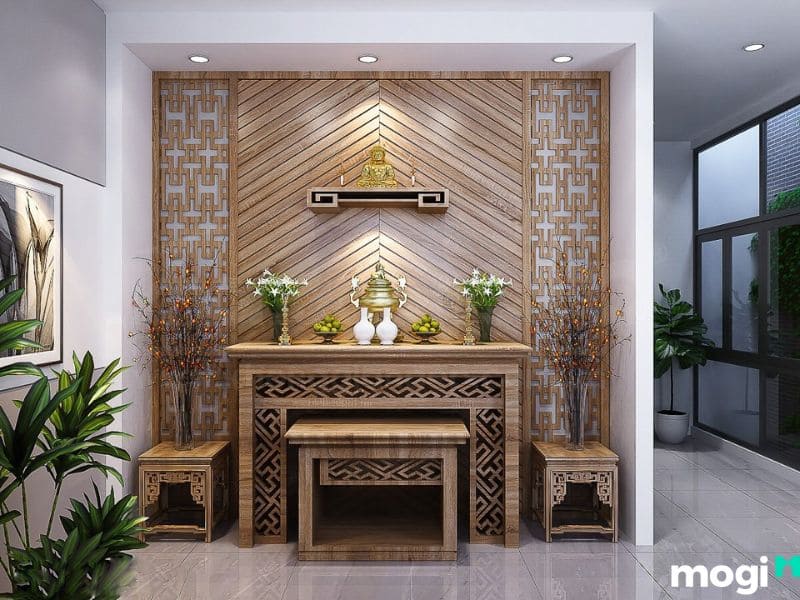 Mẫu thiết kế bàn thờ Phật chung cư