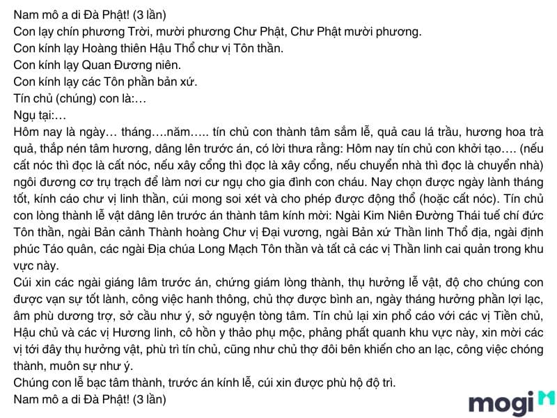 Văn khấn động thổ xây nhà