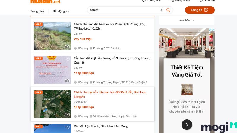 Đăng tin trên website rao vặt