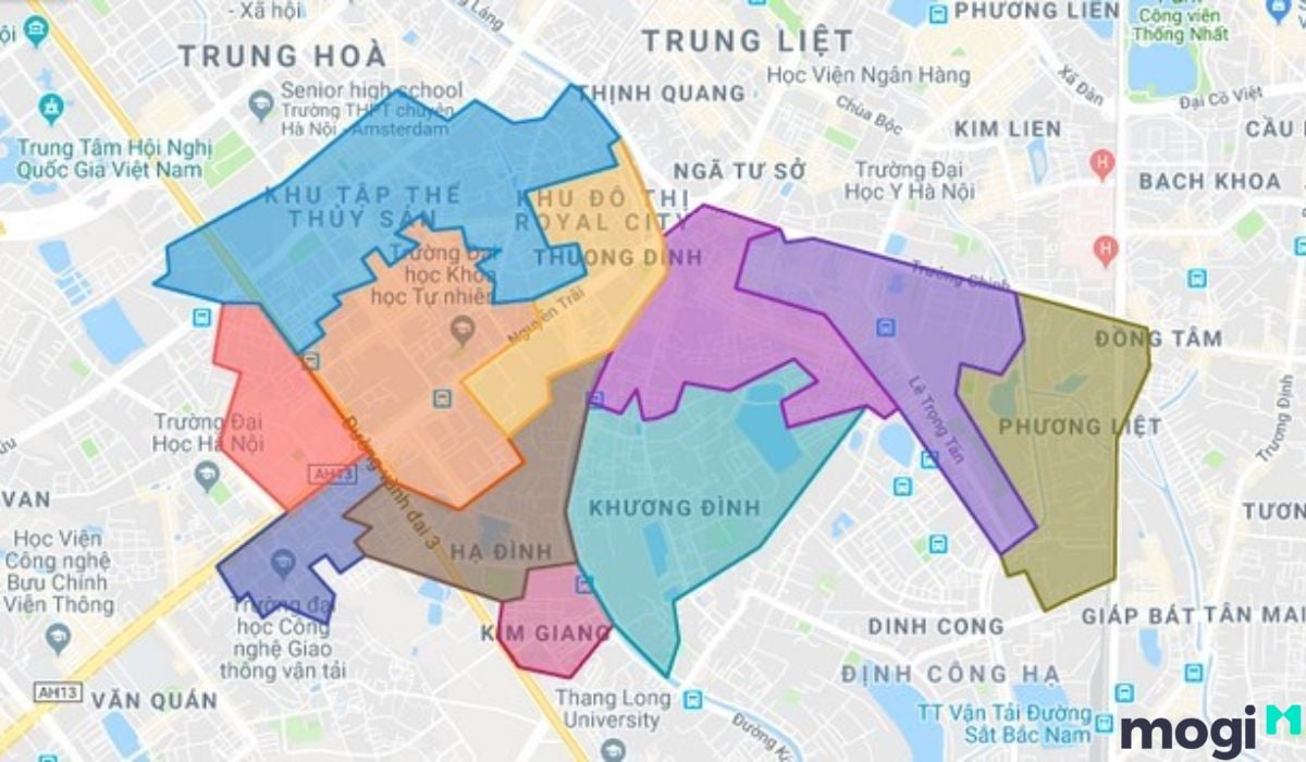Vị trí địa lý Quận Thanh Xuân