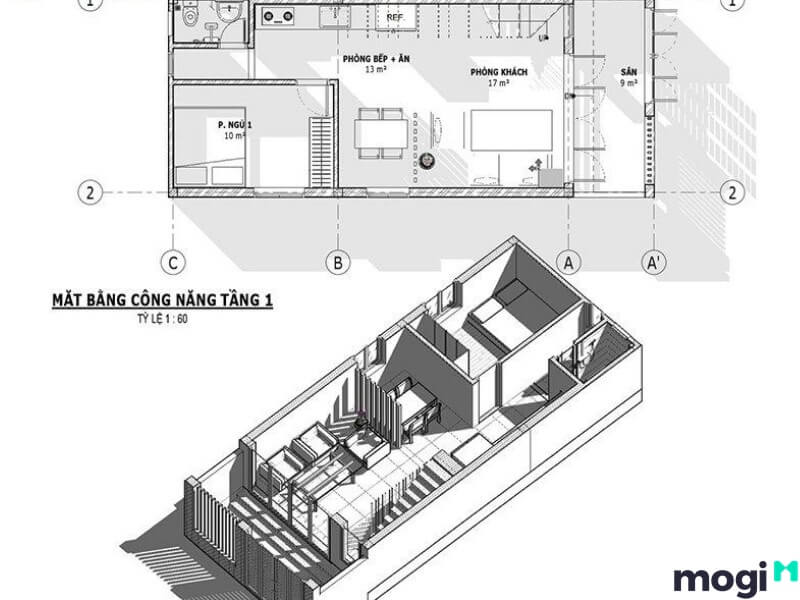 Mẫu nhà 50m2 2 tầng