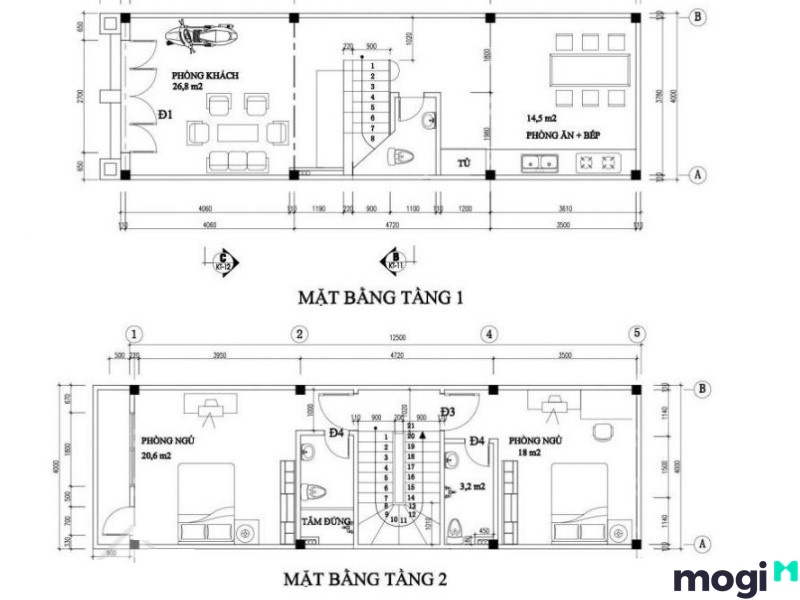 Mẫu nhà 50m2 mái bằng