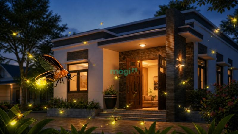Đom đóm vào nhà vì bị thu hút ánh sáng nhân tạo từ đèn điện